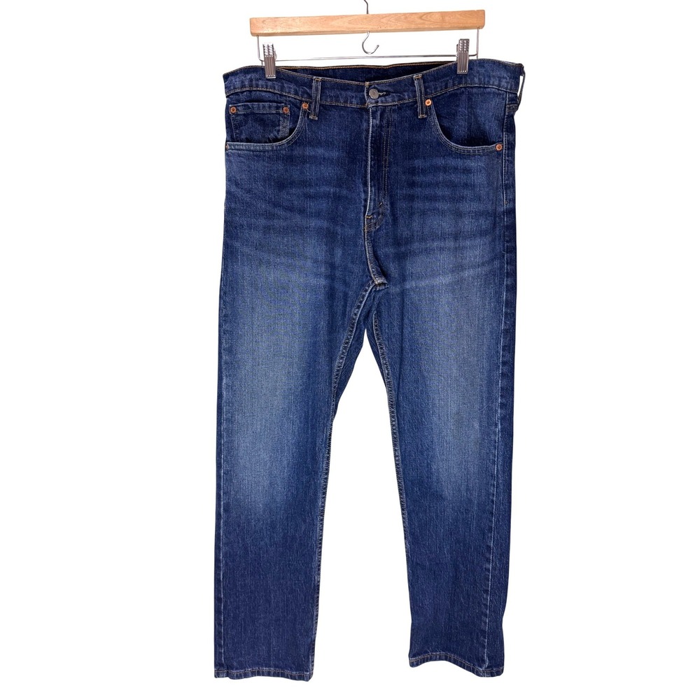 Levis 505 Regular Fit Straight Leg Jeans Mens 36x30 Dark Wash‎ Denim Workwear